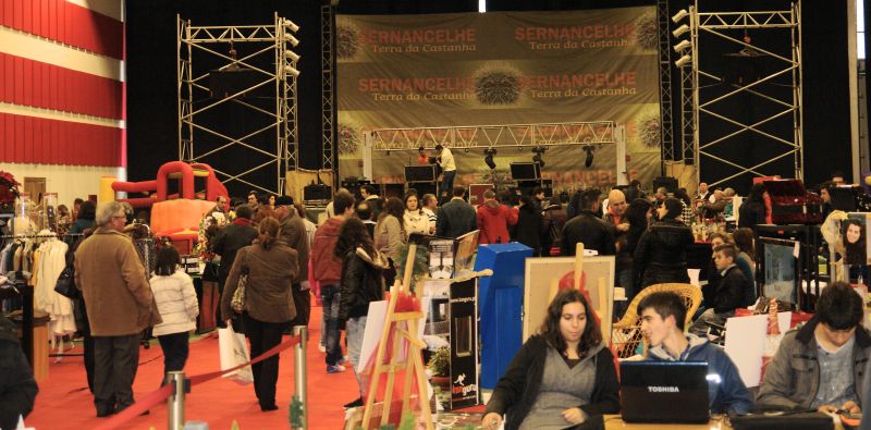 Um mercado de Natal no Exposalão Sernancelhe