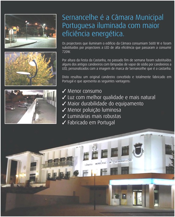 Sernancelhe é a Câmara Municipal portuguesa iluminada com maior eficiência energética