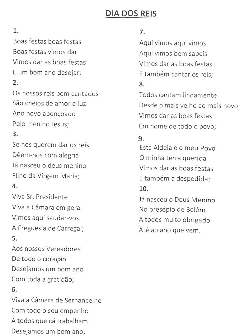 Freguesia de Carregal mantém viva a tradição de Cantar os Réis na Câmara Municipal